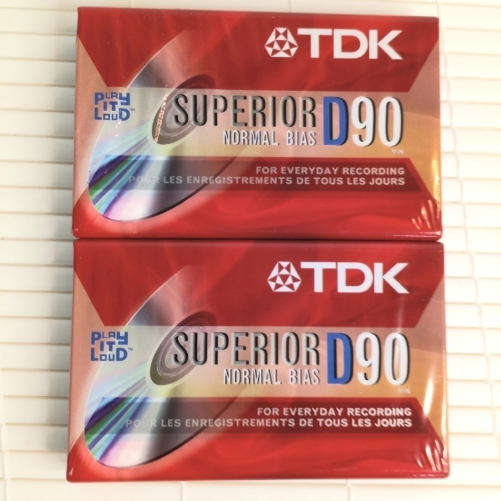 2 TDK Blank Audio Tapes 90 minute duration